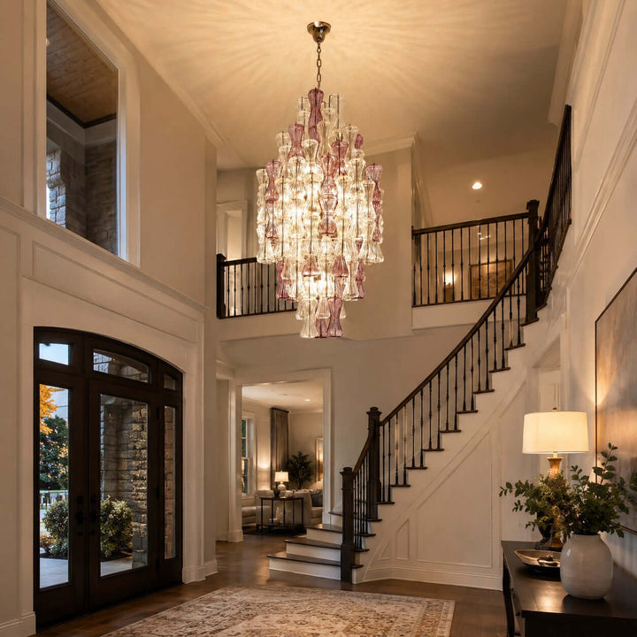 Luvira Chandelier - Glass Chandelier for Foyer and Stairway Entryway
