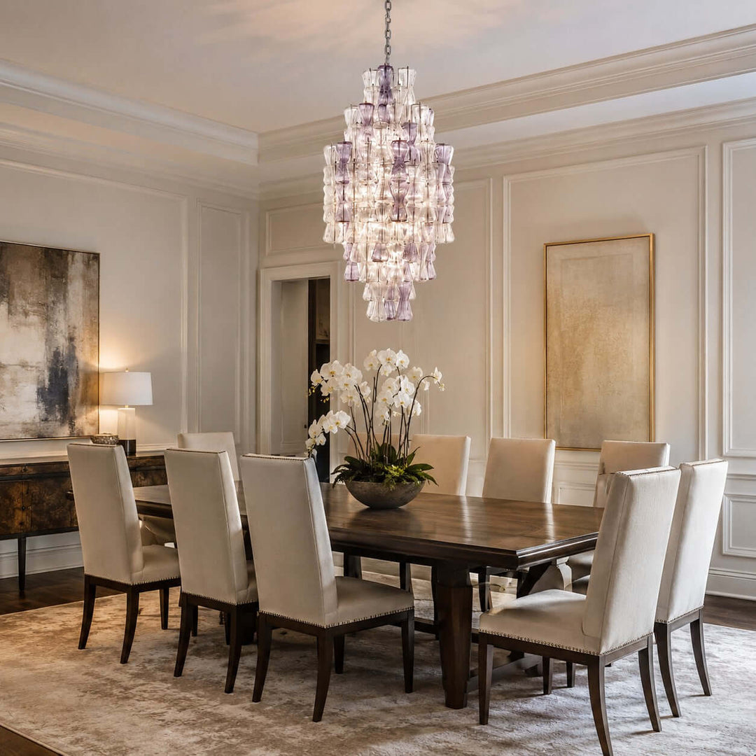 Luvira Chandelier - Glass Chandelier for Foyer and Stairway Entryway