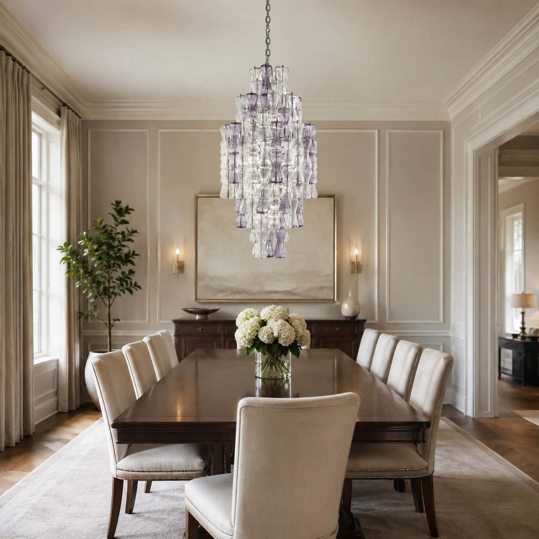 Luvira Chandelier - Glass Chandelier for Foyer and Stairway Entryway