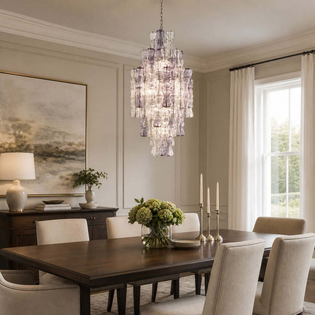 Luvira Chandelier - Glass Chandelier for Foyer and Stairway Entryway