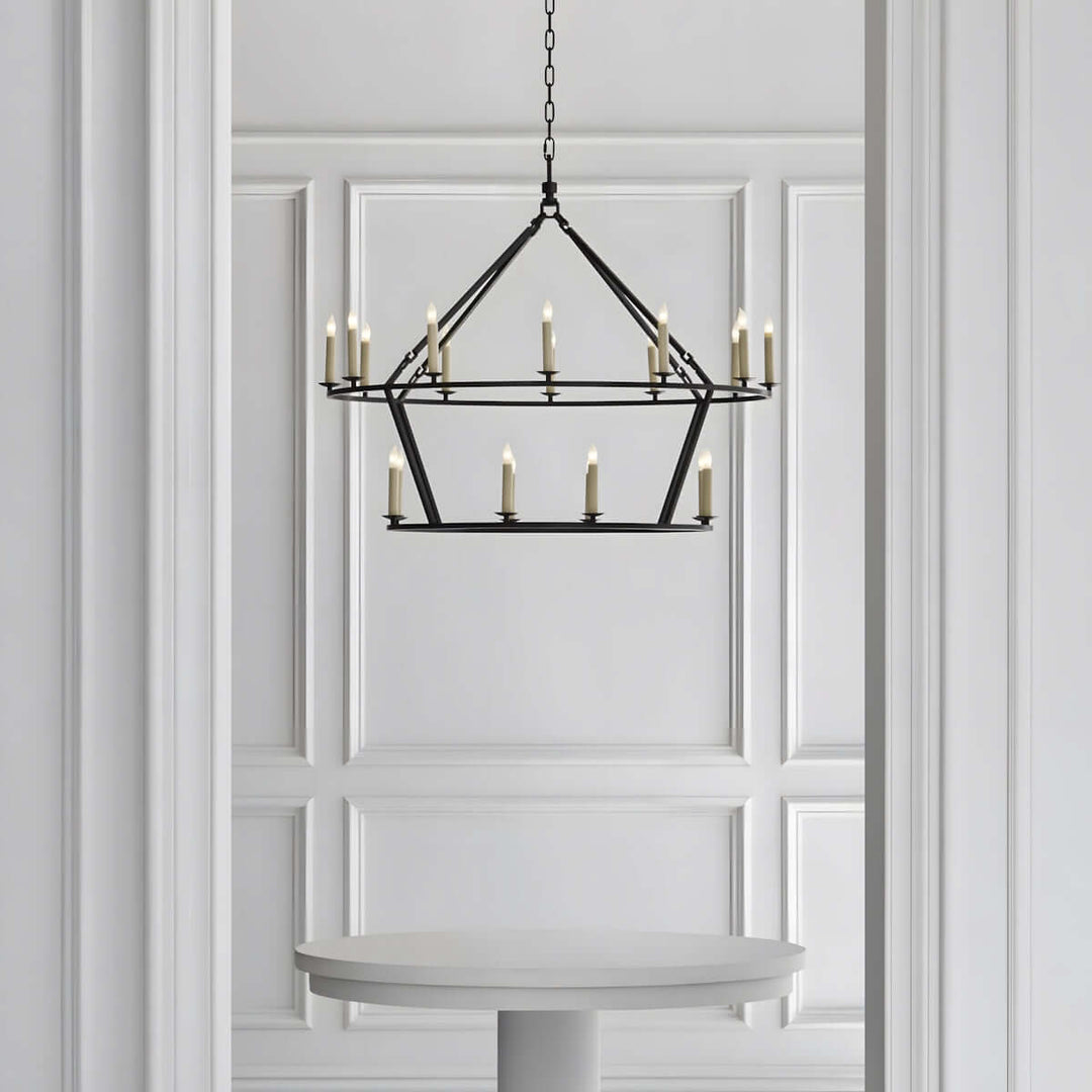 Luvo Serin Chandelier featuring modern mid-century design, perfect for dining room lighting.