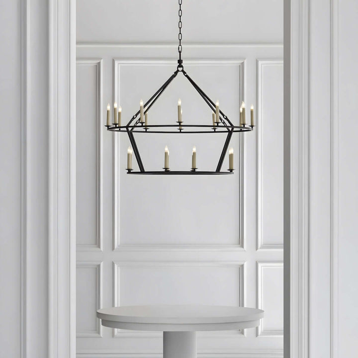 Luvo Serin Chandelier featuring modern mid-century design, perfect for dining room lighting.