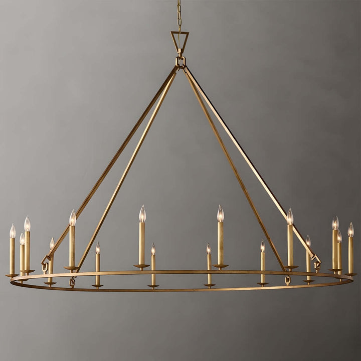 Luvo Serin Chandelier in gold finish, modern design, featuring 12 candle lights, perfect for dining room lighting.