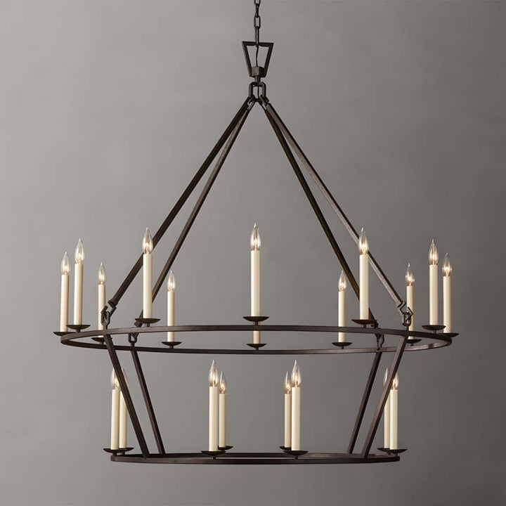 Luvo Serin chandelier with 16 lights, modern mid-century design for dining room lighting.