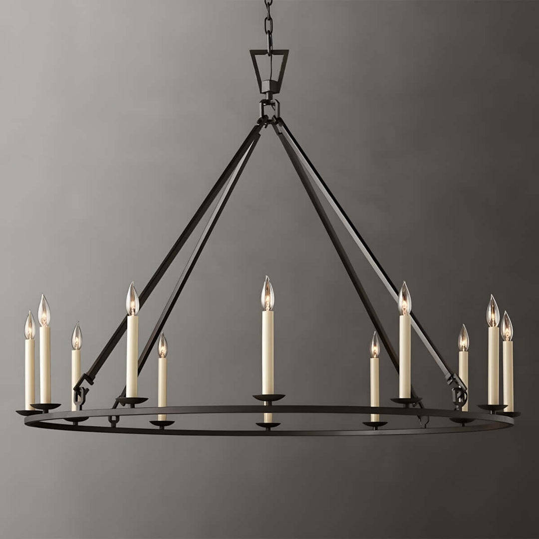 Luvo Serin Chandelier with 12 lights, modern mid-century design for elegant dining room lighting.