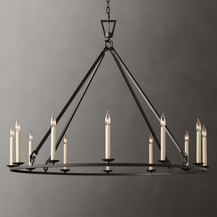 Luvo Serin Chandelier with 12 lights, modern mid-century design for elegant dining room lighting.