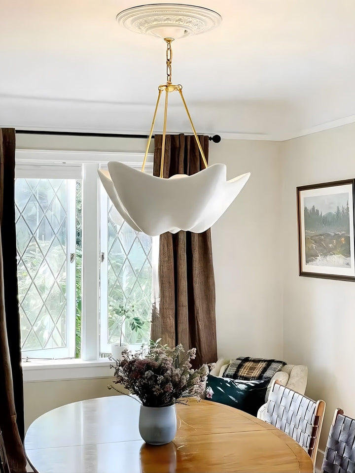 Luvonea Chandelier – Modern White Plaster Light for Dining Area | Vinlighting