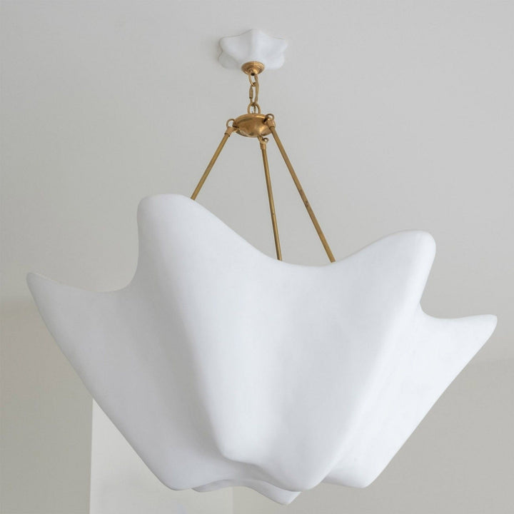Luvonea Chandelier – Modern White Plaster Light for Dining Area | Vinlighting