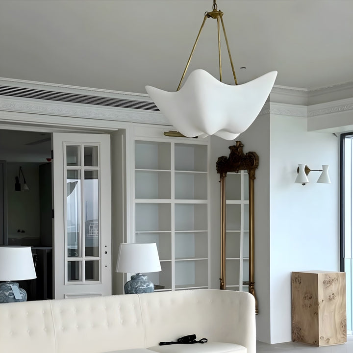 Luvonea Chandelier – Modern White Plaster Light for Dining Area | Vinlighting