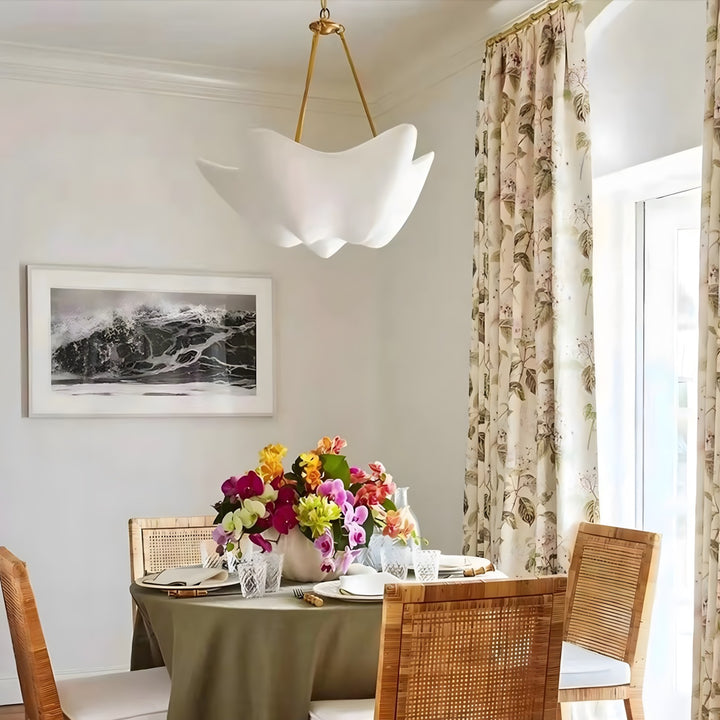 Luvonea Chandelier – Modern White Plaster Light for Dining Area | Vinlighting