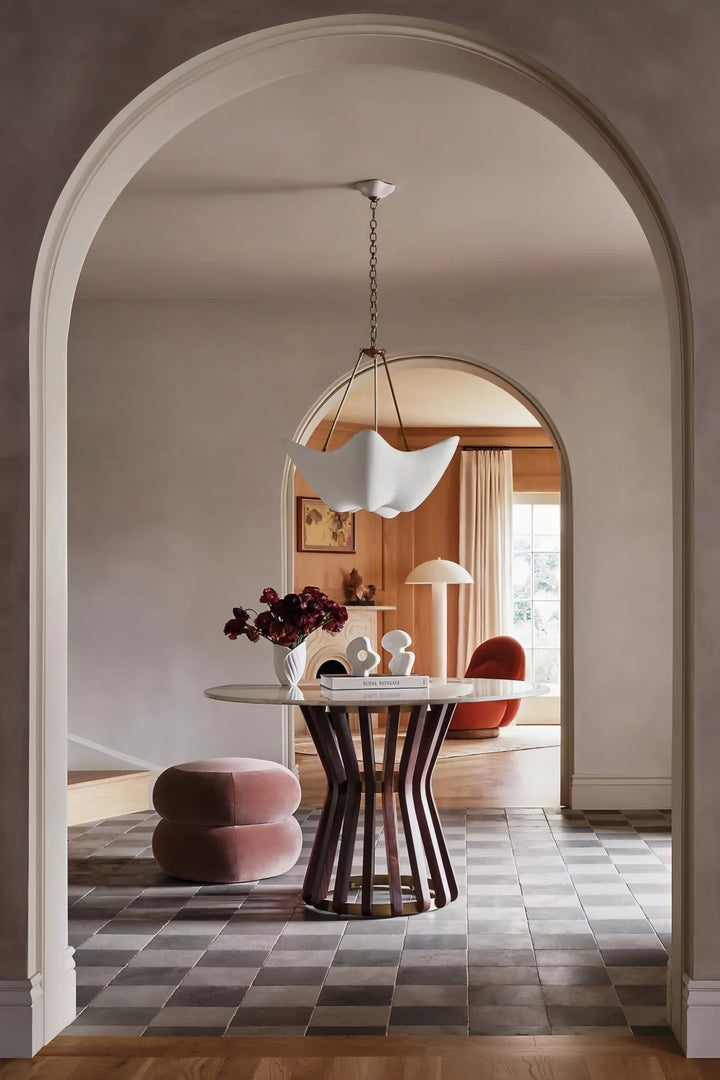 Luvonea Chandelier – Modern White Plaster Light for Dining Area | Vinlighting