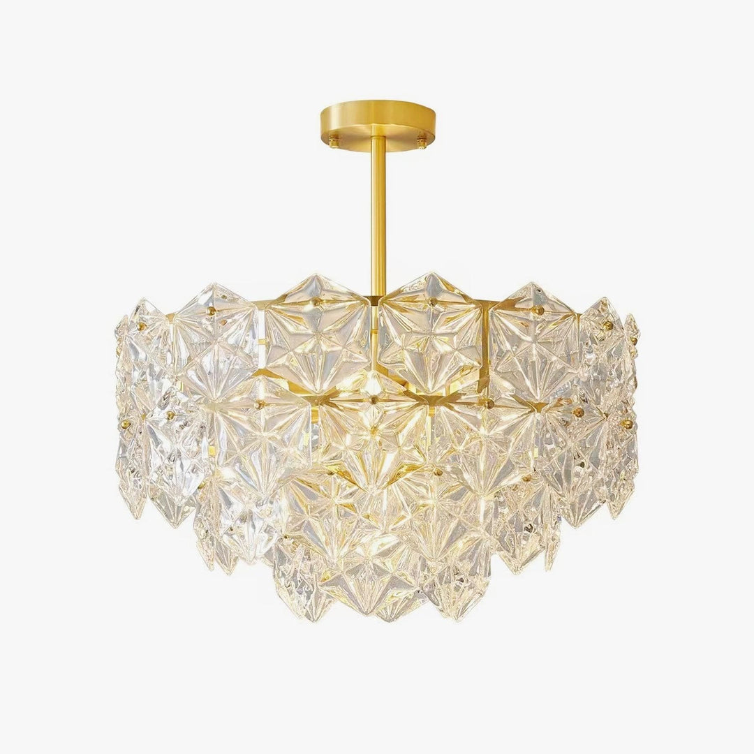Lyrvixa Chandelier – Modern Brass & crystal Glass Lighting