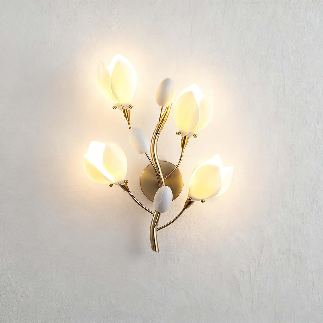 Magnolia Wall Lamp – Cream Creative Ceramic Wall Decor