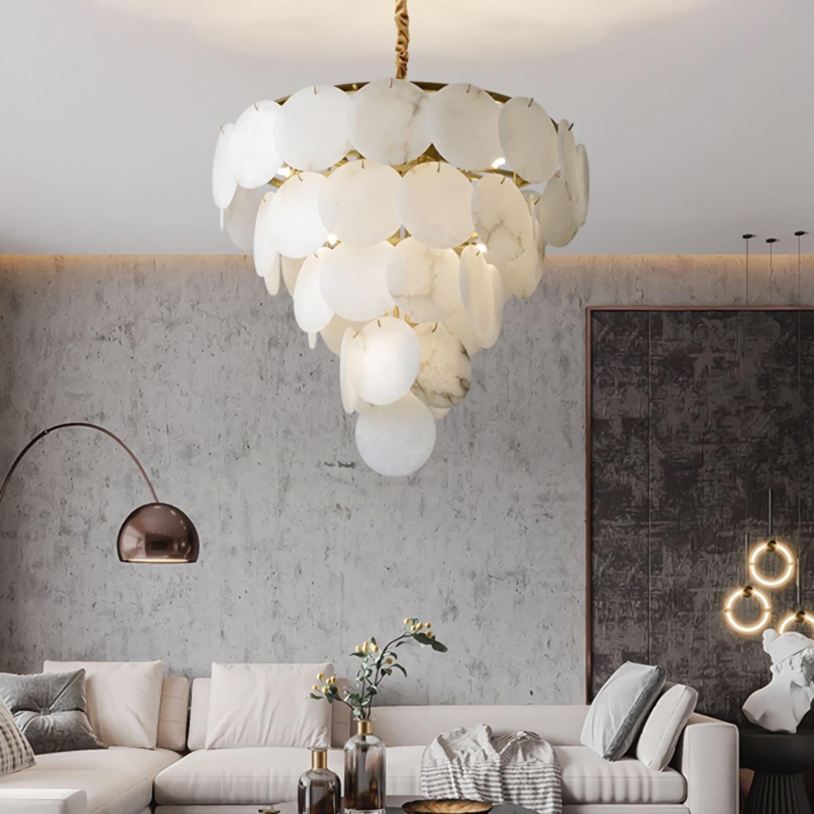 Marble Multi-Tiered Round Chandelier - Vinlighting