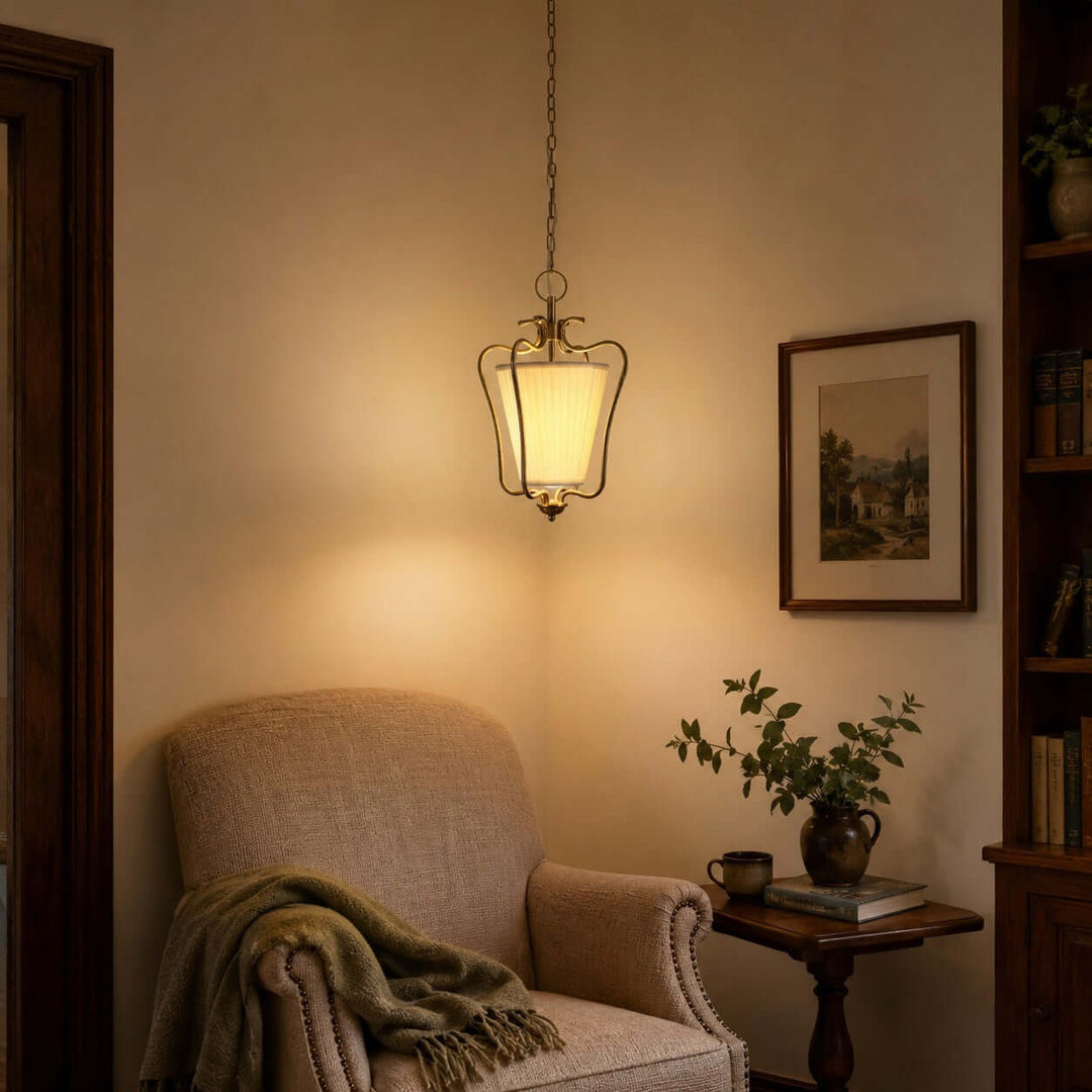 Marcella Pendant Light - Pleated Fabric Vintage Pendant Lamp | Vinlighting