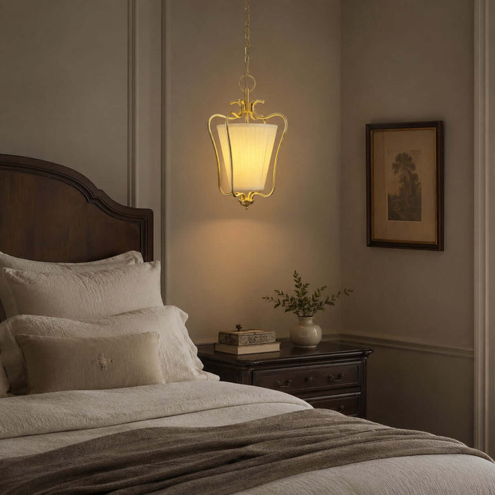 Marcella Pendant Light - Pleated Fabric Vintage Pendant Lamp | Vinlighting