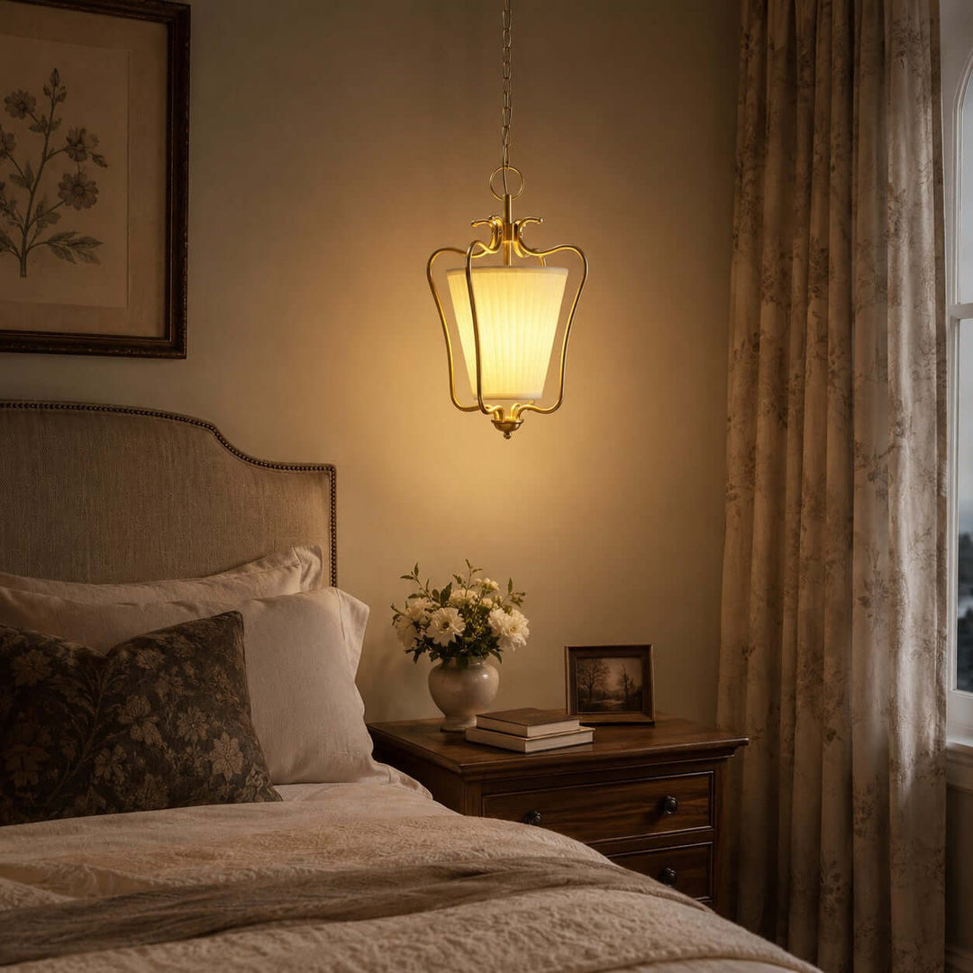 Marcella Pendant Light - Pleated Fabric Vintage Pendant Lamp | Vinlighting
