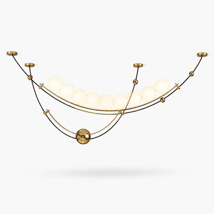 Mardek Linear Dining Chandelier with Soft Acrylic Globe Lighting