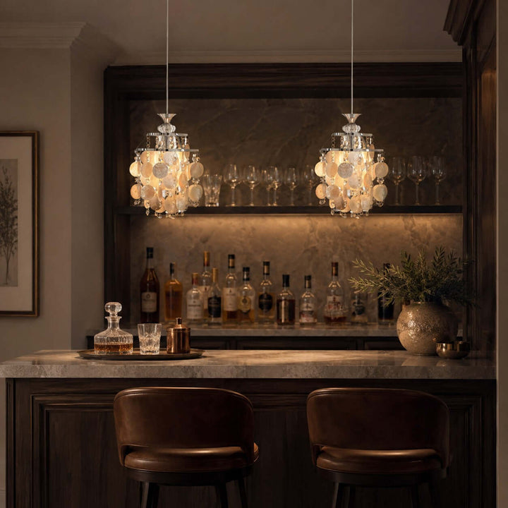 Marielle Shell Pendant Light for Cream French Bedroom Decor Style | Vinlighting