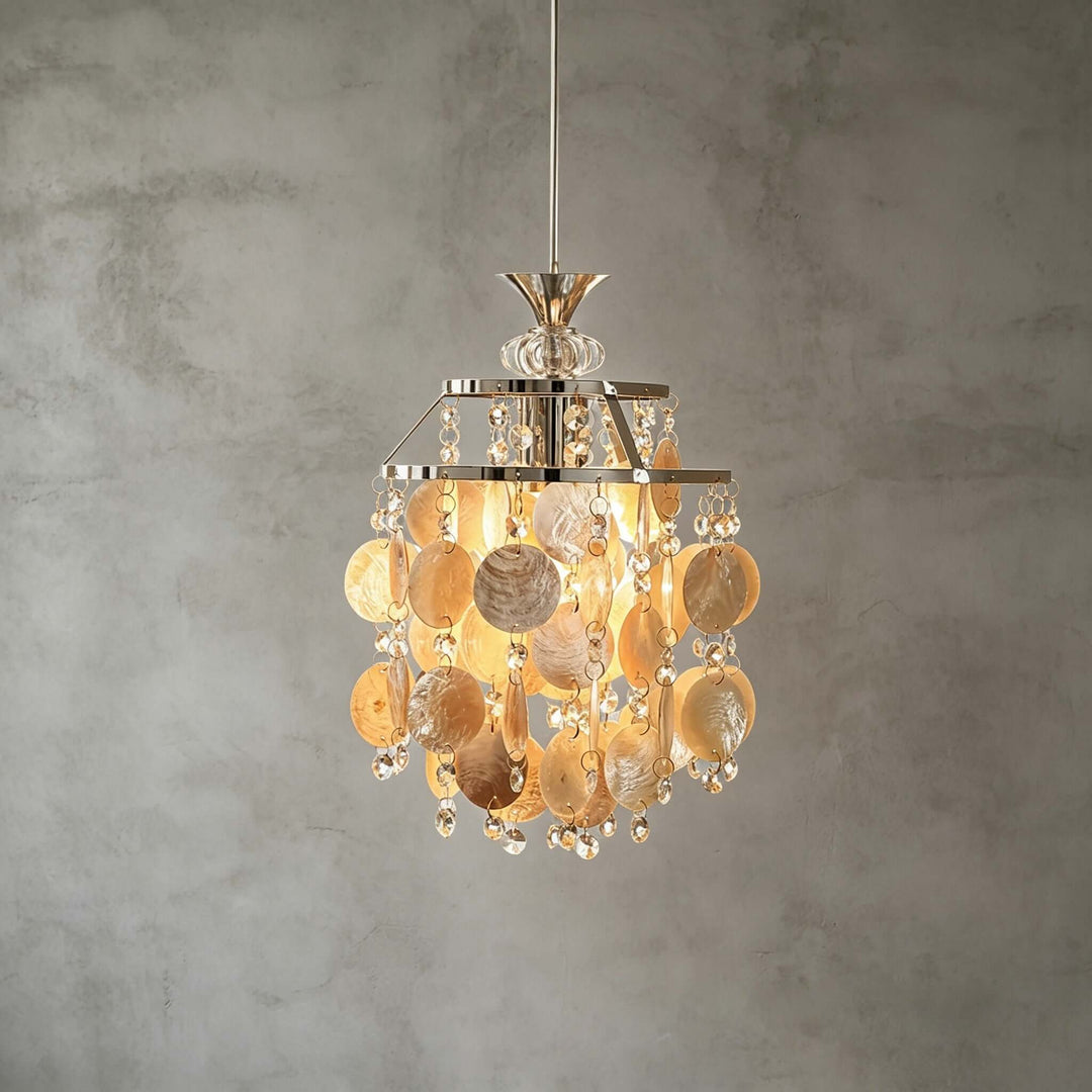 Marielle Shell Pendant Light for Cream French Bedroom Decor Style | Vinlighting