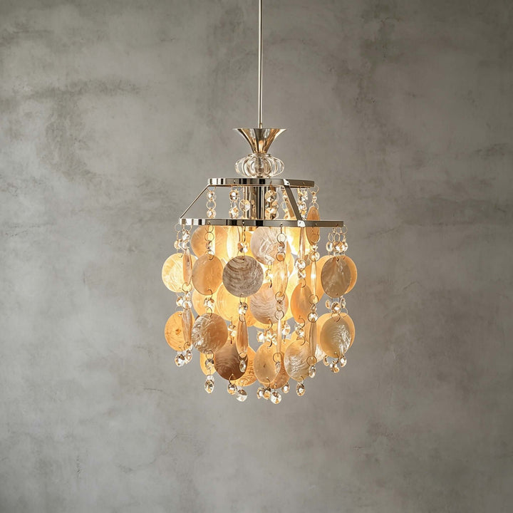 Marielle Shell Pendant Light for Cream French Bedroom Decor Style | Vinlighting