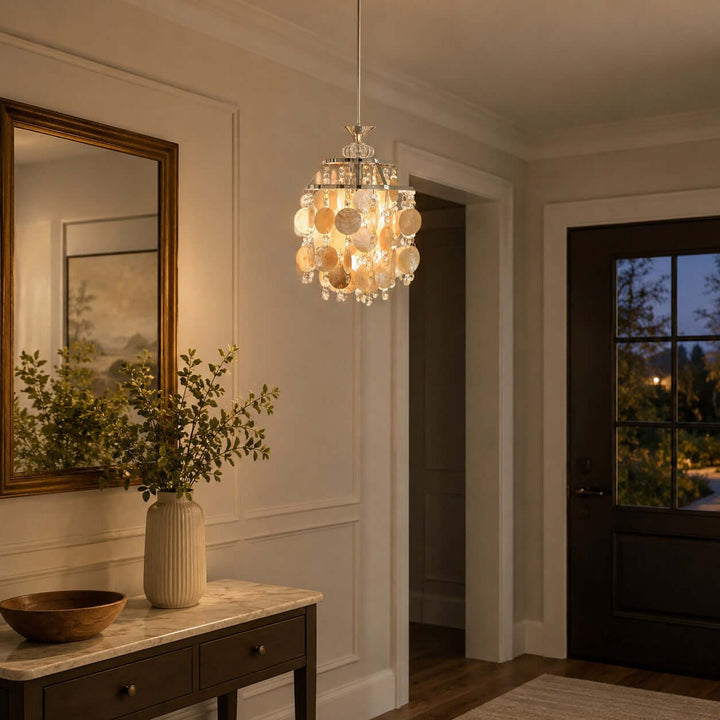 Marielle Shell Pendant Light for Cream French Bedroom Decor Style | Vinlighting