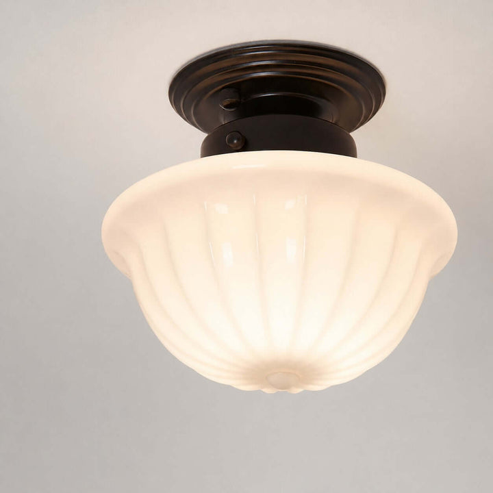 Mariven Flush Mount Light - French Cream Glass Hallway Fixture | Vinlighting