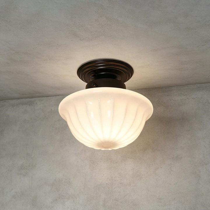 Mariven Flush Mount Light - French Cream Glass Hallway Fixture | Vinlighting