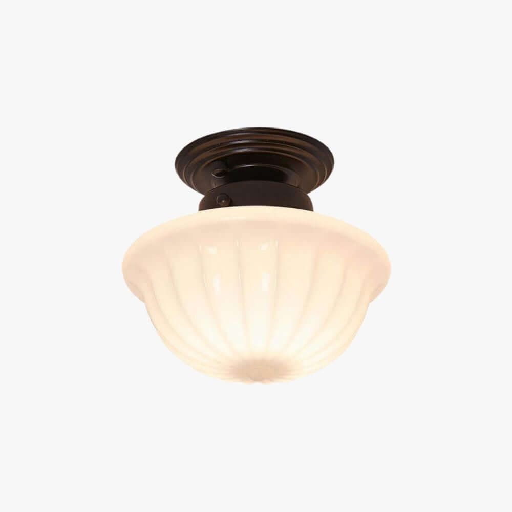 Mariven Flush Mount Light - French Cream Glass Hallway Fixture | Vinlighting