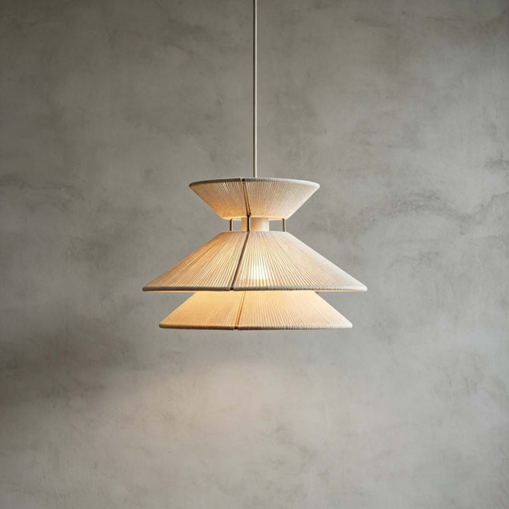 Marlow Minimalist Japandi Pendant Light - Cotton Dining Room Lamp | Vinlighting
