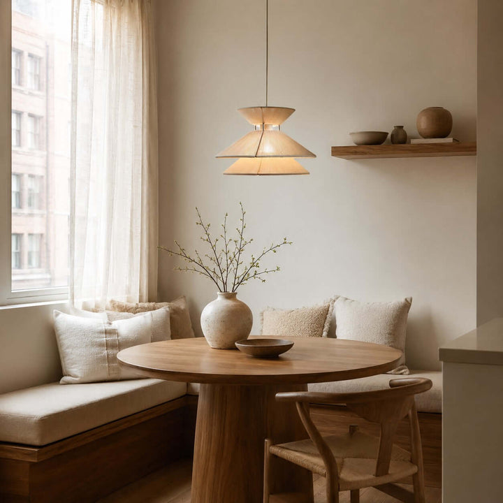 Marlow Minimalist Japandi Pendant Light - Cotton Dining Room Lamp | Vinlighting