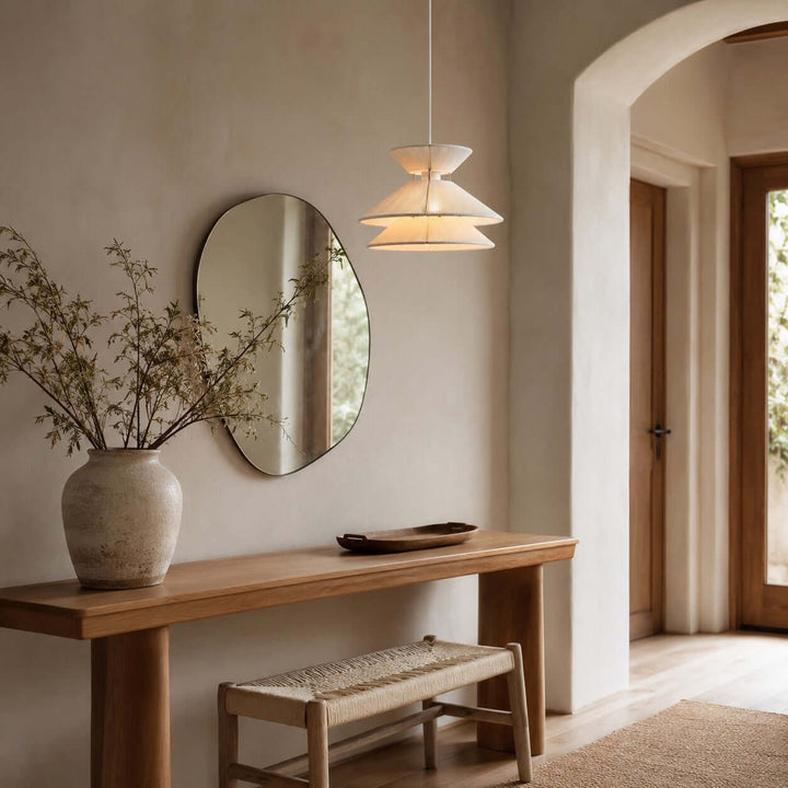 Marlow Minimalist Japandi Pendant Light - Cotton Dining Room Lamp | Vinlighting