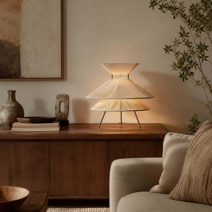 Marlow Table Lamp - Minimalist Wabi Sabi Cotton Thread Table Lamp | Vinlighting