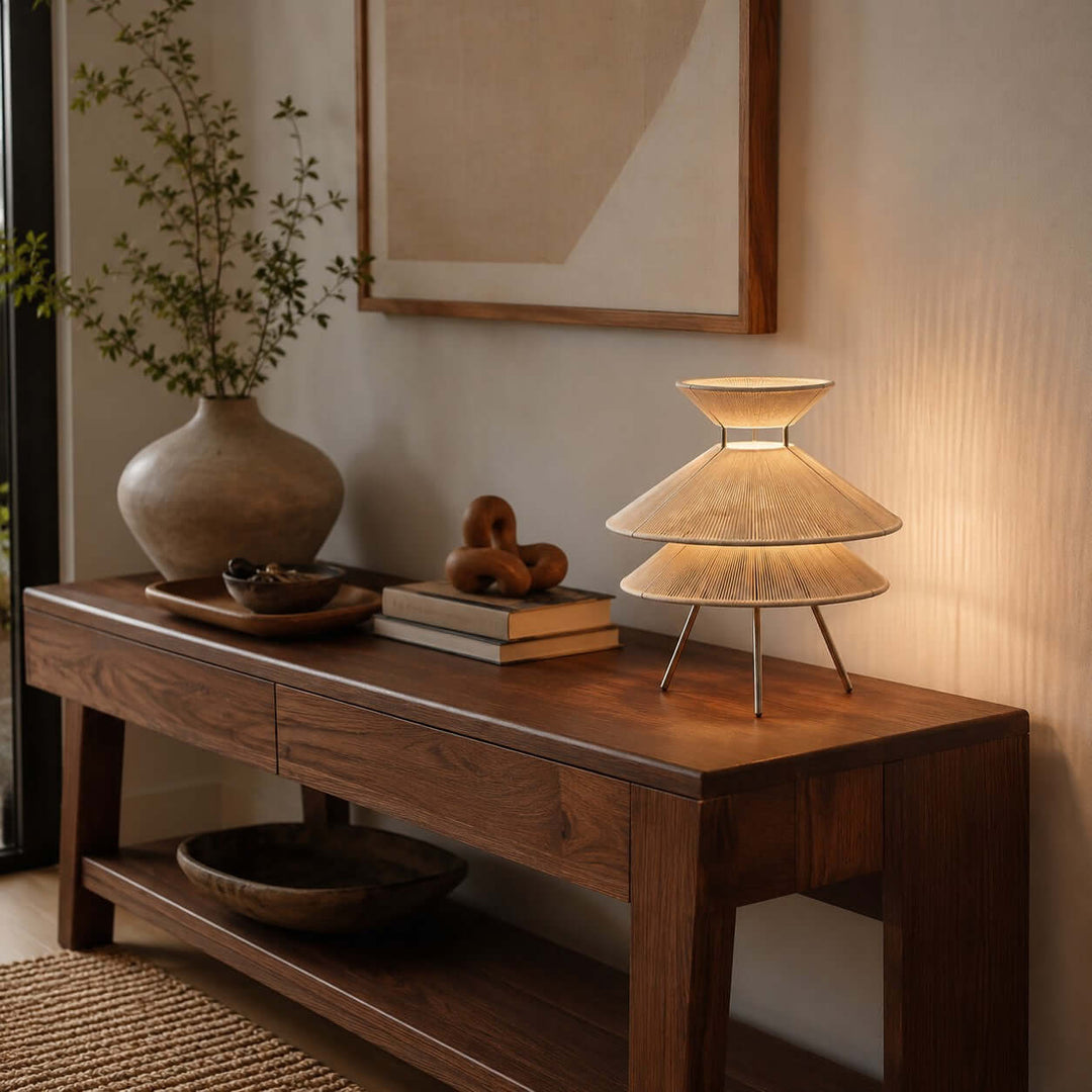 Marlow Table Lamp - Minimalist Wabi Sabi Cotton Thread Table Lamp | Vinlighting