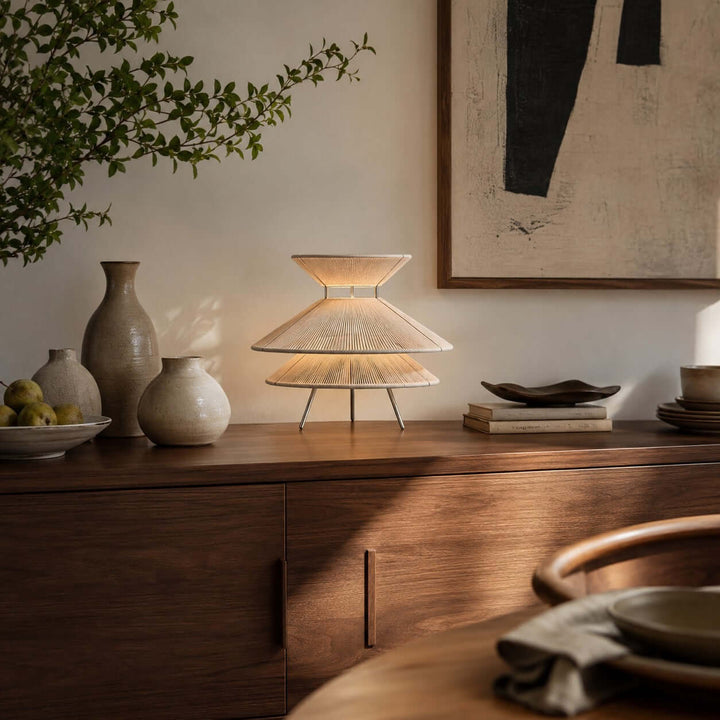 Marlow Table Lamp - Minimalist Wabi Sabi Cotton Thread Table Lamp | Vinlighting