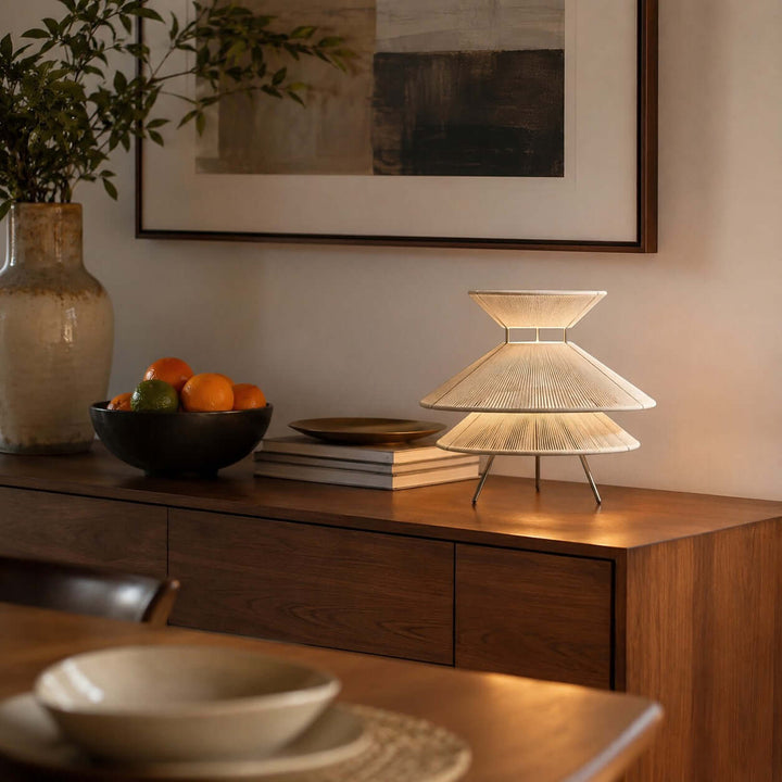Marlow Table Lamp - Minimalist Wabi Sabi Cotton Thread Table Lamp | Vinlighting