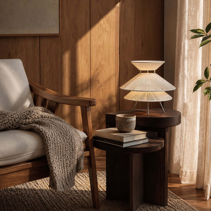 Marlow Table Lamp - Minimalist Wabi Sabi Cotton Thread Table Lamp | Vinlighting