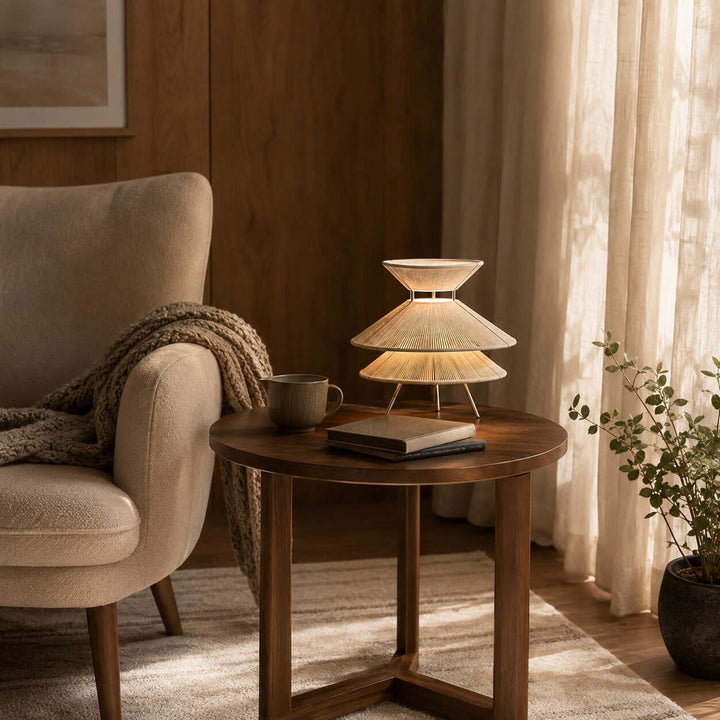 Marlow Table Lamp - Minimalist Wabi Sabi Cotton Thread Table Lamp | Vinlighting