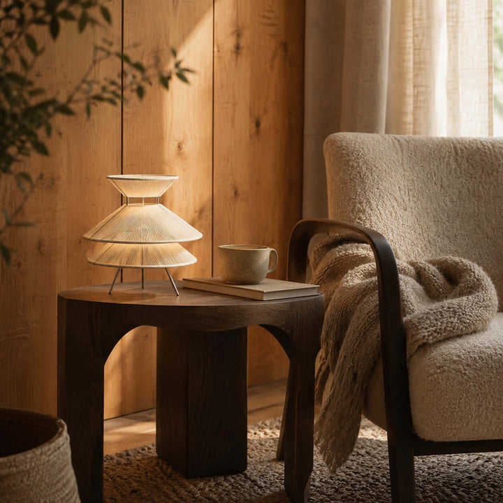 Marlow Table Lamp - Minimalist Wabi Sabi Cotton Thread Table Lamp | Vinlighting