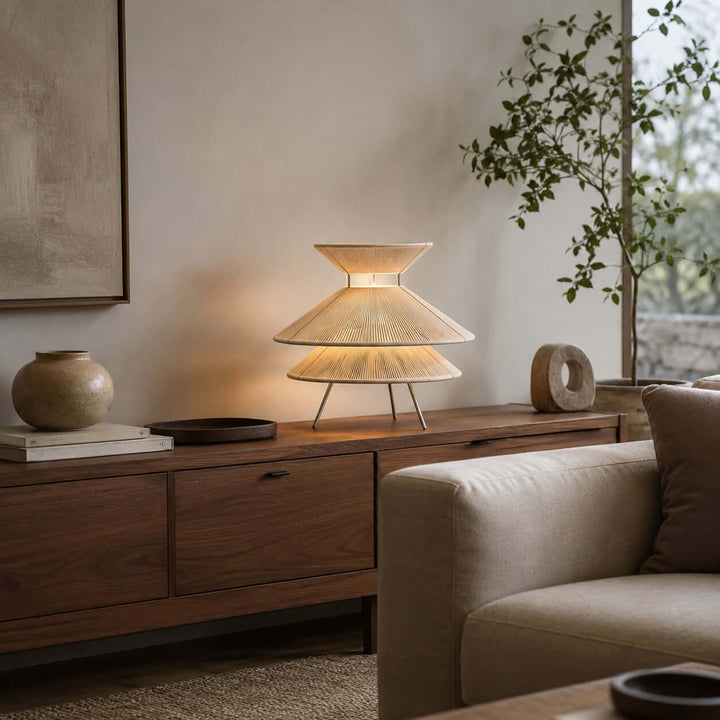 Marlow Table Lamp - Minimalist Wabi Sabi Cotton Thread Table Lamp | Vinlighting
