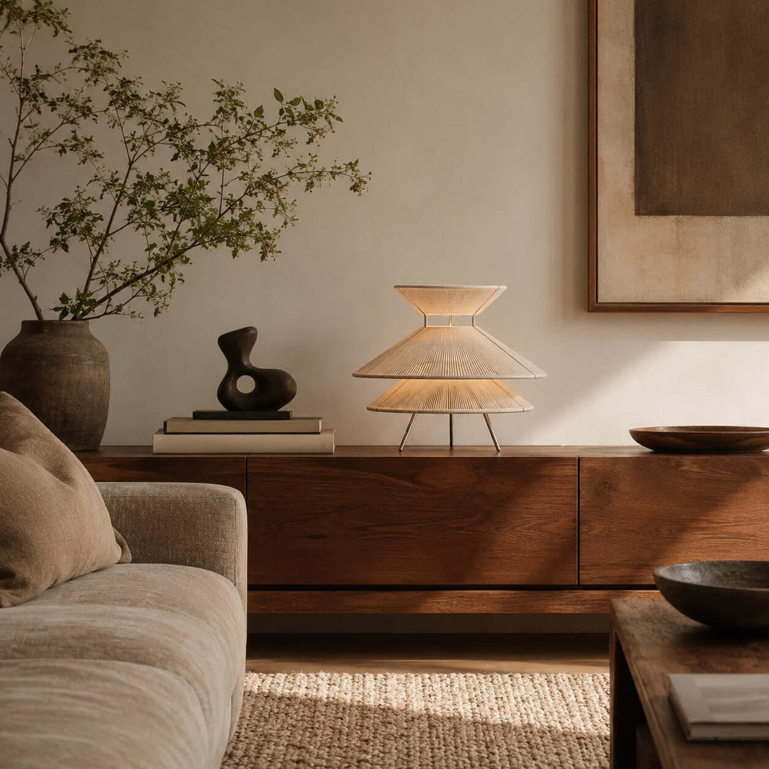 Marlow Table Lamp - Minimalist Wabi Sabi Cotton Thread Table Lamp | Vinlighting