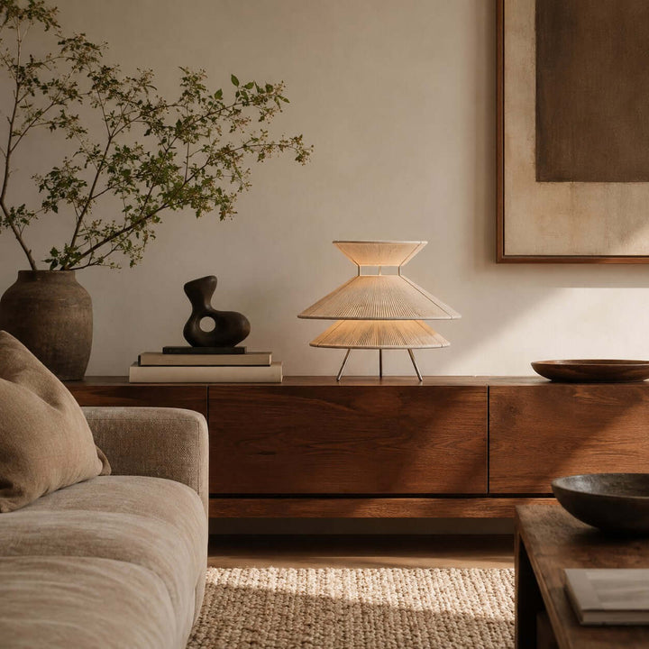 Marlow Table Lamp - Minimalist Wabi Sabi Cotton Thread Table Lamp | Vinlighting