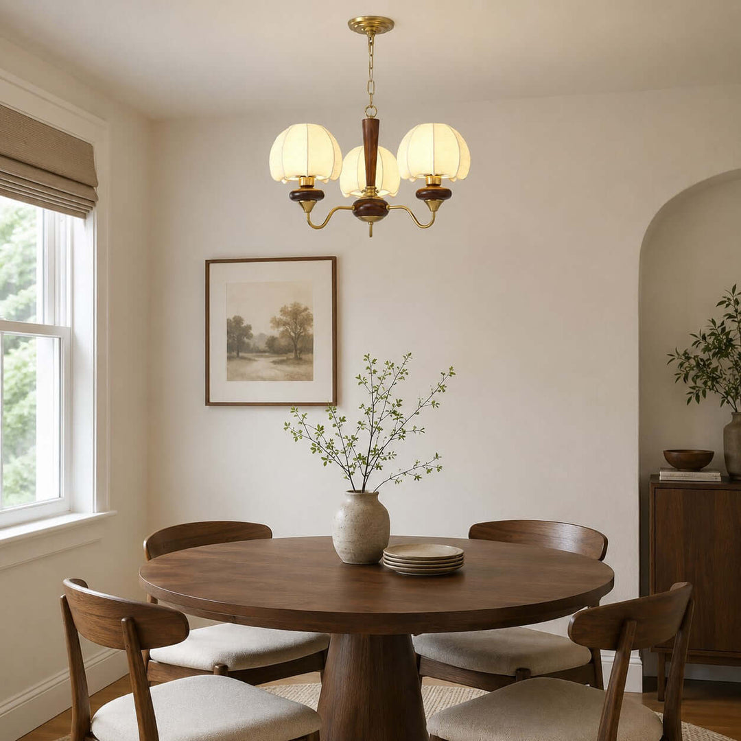 Marvelle Chandelier – American Vintage Fabric Mushroom Dining Lighting | Vinlighting