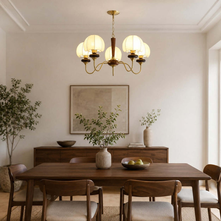 Marvelle Chandelier – American Vintage Fabric Mushroom Dining Lighting | Vinlighting
