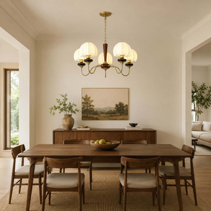 Marvelle Chandelier – American Vintage Fabric Mushroom Dining Lighting | Vinlighting