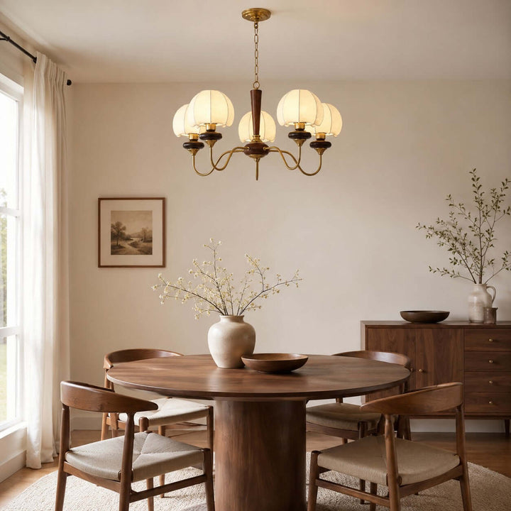 Marvelle Chandelier – American Vintage Fabric Mushroom Dining Lighting | Vinlighting