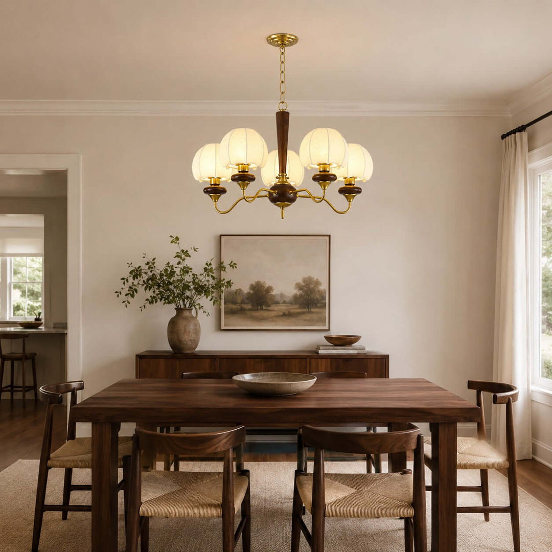 Marvelle Chandelier – American Vintage Fabric Mushroom Dining Lighting | Vinlighting
