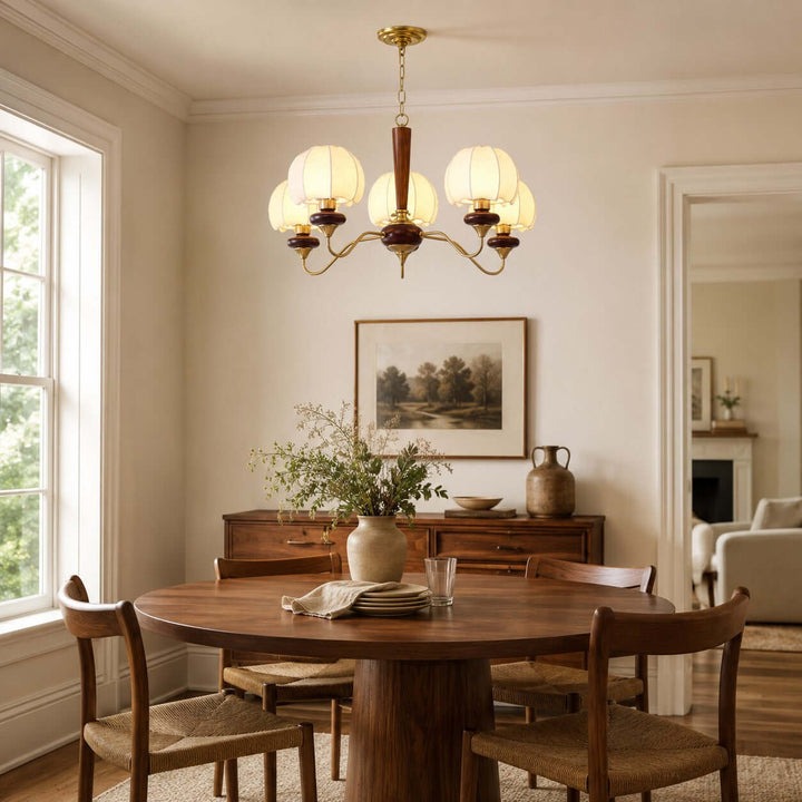 Marvelle Chandelier – American Vintage Fabric Mushroom Dining Lighting | Vinlighting