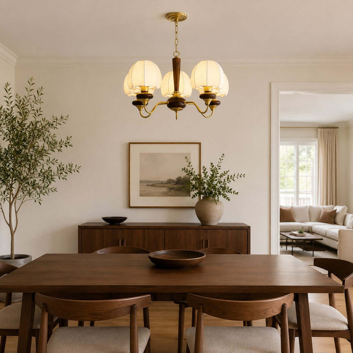Marvelle Chandelier – American Vintage Fabric Mushroom Dining Lighting | Vinlighting