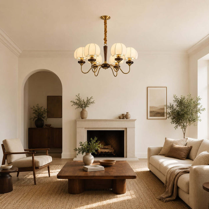 Marvelle Chandelier – American Vintage Fabric Mushroom Dining Lighting | Vinlighting